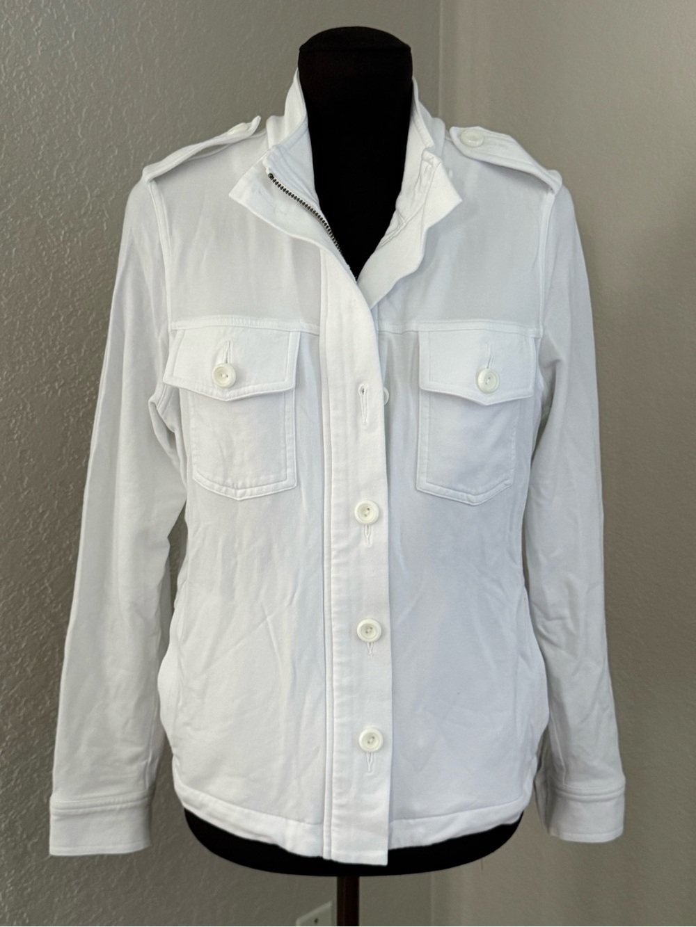 Cabi Lighthouse Jacket #5856 White Utility Jacket Size S